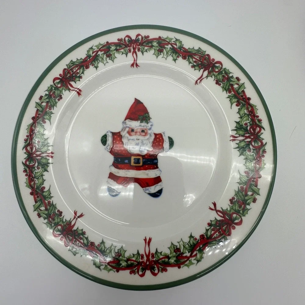 Christopher Radko Traditions Holiday Celebrations Salad Plates Set of 4 Ceramic